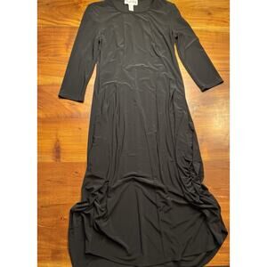 Joseph Ribkoff Women’s Black 3/4 Sleeve Midi Stretch Gathered Sides Dress Sz 4